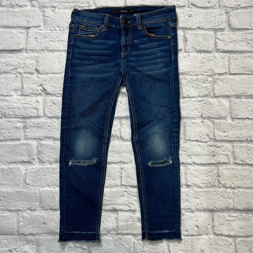 Joe's Jeans Girls Alisha High Waist Skinny Jeans Size 12 Dark Wash Raw Hem